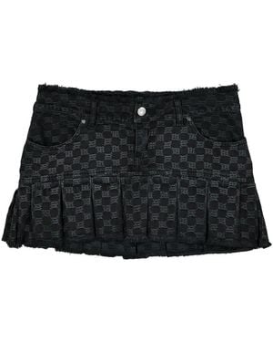 MISBHV Monogram Pleated Skirt - Black