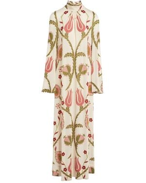 Giambattista Valli Vestido largo con motivo floral - Blanco