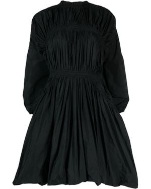 Jil Sander Long-Sleeved Pleated Minidress - Black