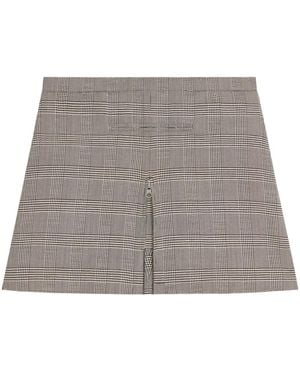 Courreges A-Line Checked Miniskirt - Grey