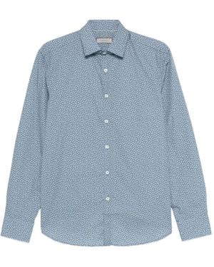 Canali Chemise À Fleurs - Blue