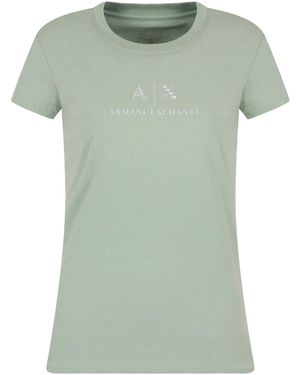 ARMANI EXCHANGE Logo-Embellished T-Shirt - Green