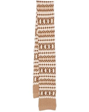Fendi Geometric-Pattern Scarf - Metallic