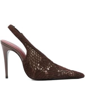Magda Butrym 100 Mm Slingback Gebreide Pumps - Bruin