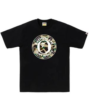 A Bathing Ape Busy Works T-Shirt Met Camouflageprint - Zwart