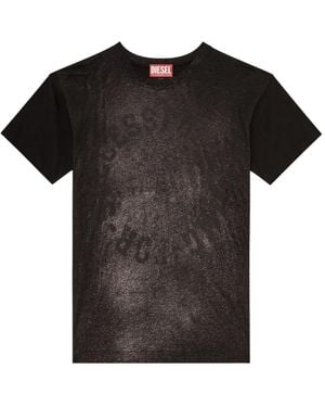 DIESEL T-Norm-AA2 foil-print T-shirt - Schwarz