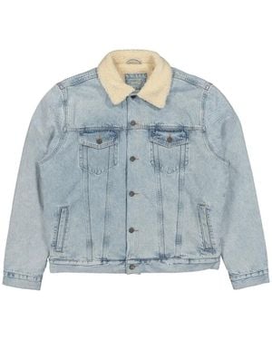Guess Sherpa-Collar Denim Jacket - Blue