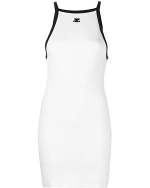 Courreges Ribbed Mini Dress - White