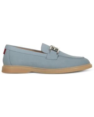 Bally Logo-Plaque Leather Loafers - Blue