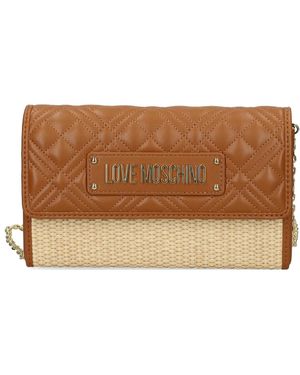 Love Moschino Sac À Bandoulière À Design Matelassé Et Tressé - Brown