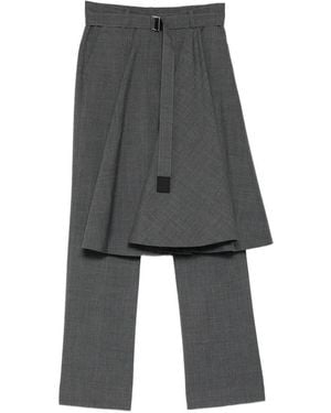 Sacai Layered Belted Trousers - Grey