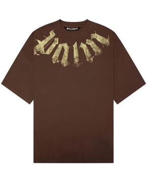 Palm Angels Logo-Print Loose-Fit T-Shirt - Brown