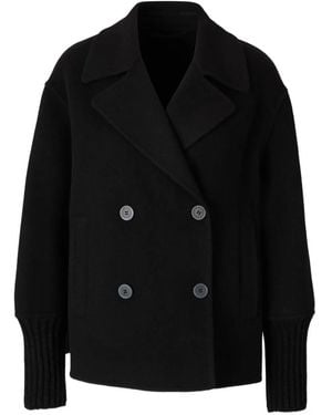 Peserico Mantel mit verdeckten Knöpfen - Schwarz