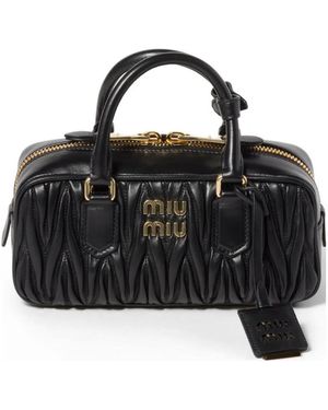 Miu Miu Bolso Arcadie De Matelassé - Negro