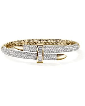 John Hardy Brazalete Spear Flex en oro amarillo de 18 ct con diamantes - Blanco