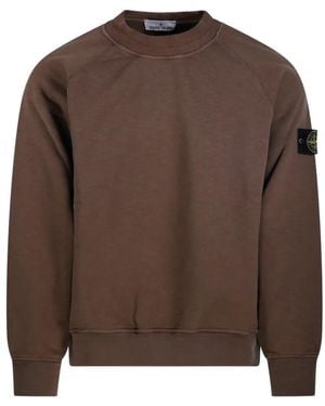 Stone Island 6100053 Tubular Cotton Fleece Sweatshirt - Brown