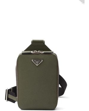 Prada Brique レザーショルダーバッグ - グリーン