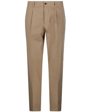 Santaniello Pleated Elasticated-Waistband Trousers - Natural