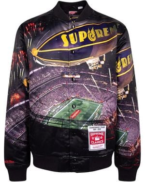 Supreme X Mitchell & Ness Stadium Varsity Jacket - Blue