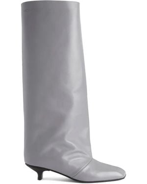 Vicini Square-Toe Tube Knee-High Boots - Gray