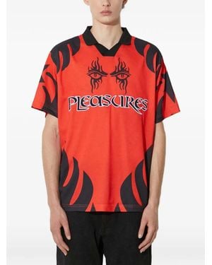 Pleasures Polo À Logo Imprimé - Red