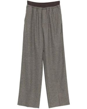 Rossi Pantalones De Chándal Ellor A Rayas Diplomáticas Con Cintura Elástica Con Logo - Gris