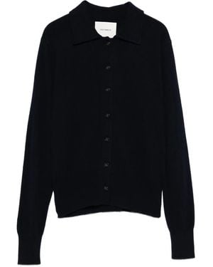 Lisa Yang Buttoned Classic-Collar Cardigan - Black