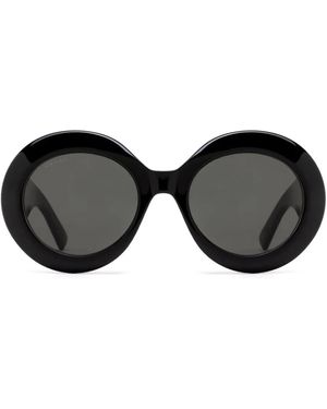 Gucci インターロッキングg オーバルフレーム サングラス - ブラック