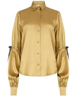 Nina Ricci Bow-Silk Shirt - Metallic