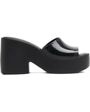 Melissa Block-Heel Slide Sandals - Black