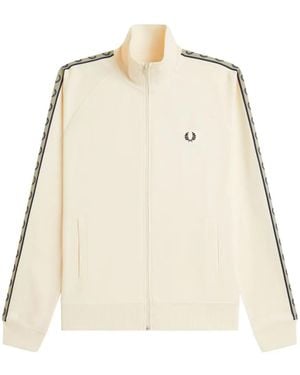 Fred Perry Zip-Up Logo-Detail Track Jacket - Natural