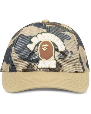 A Bathing Ape Logo-Patch Baseball Cap - Natural