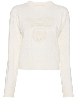 Chocoolate Bestickter Pullover - Weiß
