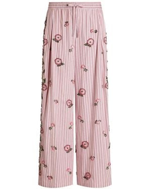 Dolce & Gabbana Pantalones vanity con bordado - Rosa