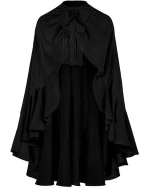 Johanna Ortiz Aromatic Garden Ruffled Cape - Schwarz