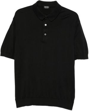 ZEGNA Short-Sleeve Polo Shirt - Black