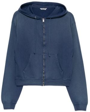 AURALEE Hoodie Zippé À Effet Délavé - Blue