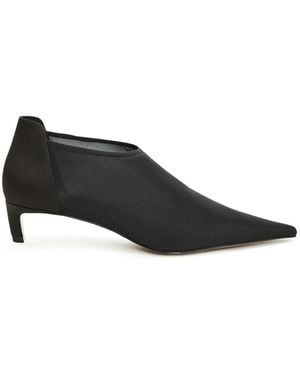 12 STOREEZ Pointed-Toe Mesh Court Shoes - Black