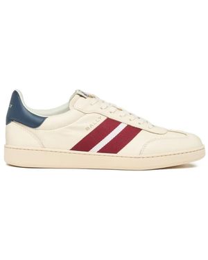 Bally Retro Crest Striped Leather Trainers - Pink