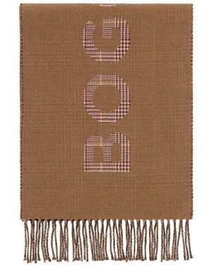 BOGGI Écharpe Avec Logo En Laine - Brown