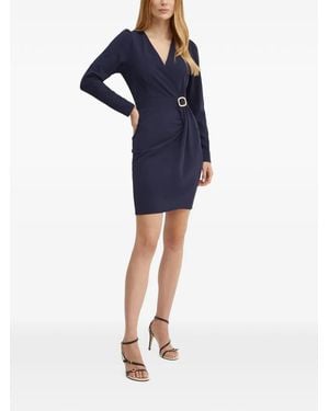 Morgan Buckle-Detail Mini Dress - Blue