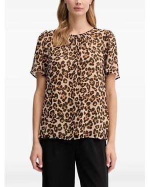 DKNY Blouse Met Luipaardprint - Naturel