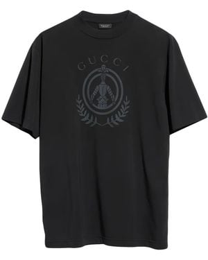 Gucci Logo-Print Cotton T-Shirt - Black