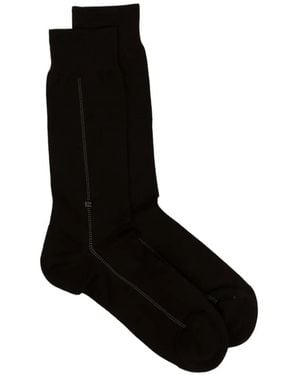 ZEGNA Ribbed-Cuff Socks - Black