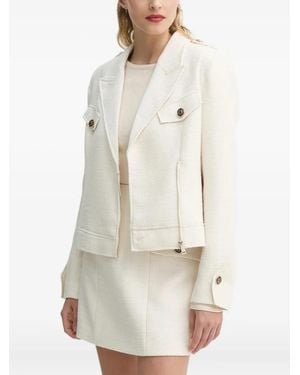 Bruuns Bazaar Chaqueta de tweed con cremallera - Blanco