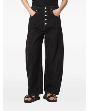 AllSaints Vaqueros Barrel Carter Con Botones - Negro
