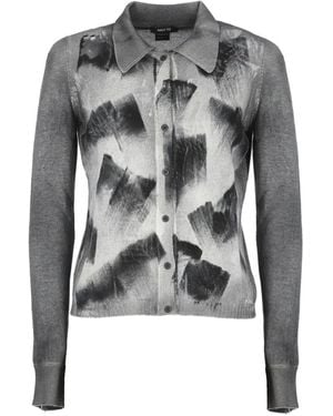 Avant Toi Gemusterter Cardigan - Grau