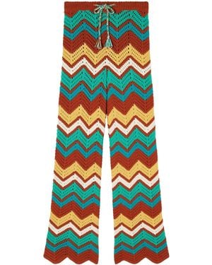 Alanui Kaleidoscopic Chevron Knit Pants - Blue