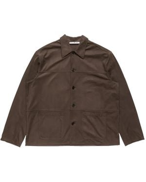 Acne Studios Faux Suede Overshirt - Brown