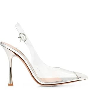 Gianvito Rossi Diana Heeled Court Shoes - White